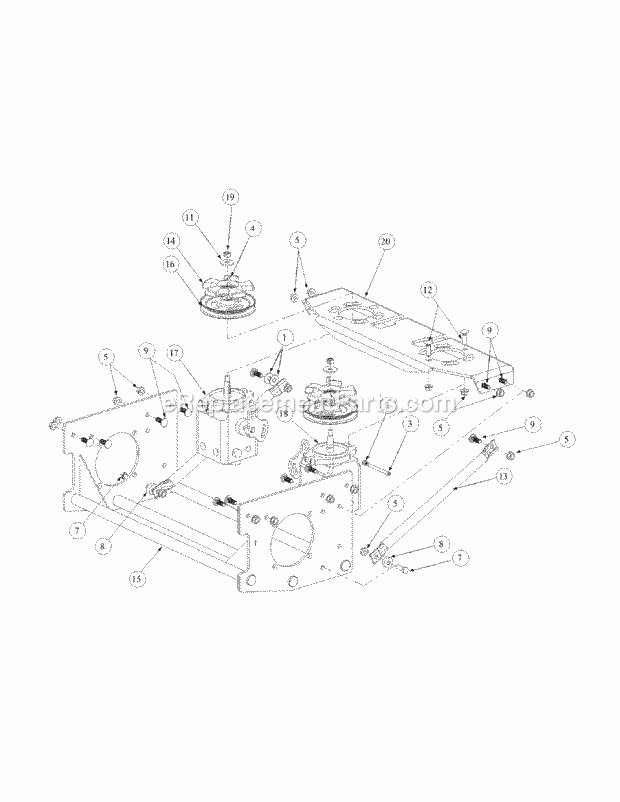 Hydro Pump Assembly Diagram and Parts List for M60-KH 53AB5BDX750-27-HP Cub Cadet Lawn Tractor